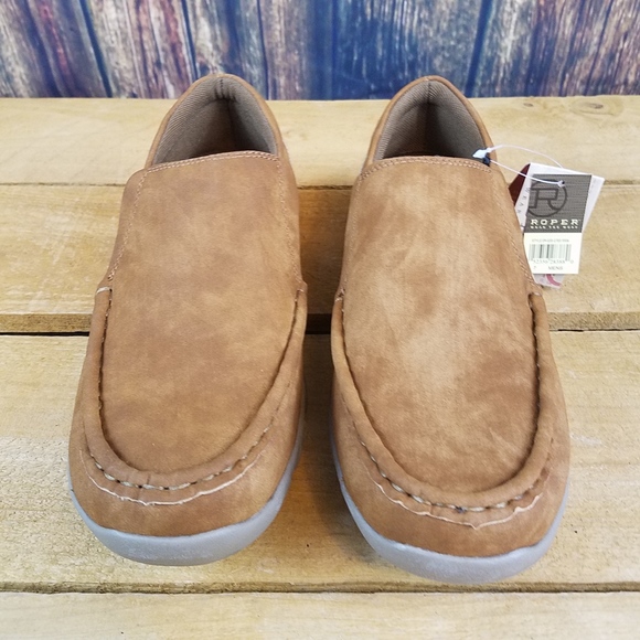 ROPER MENS REESE TAN FAUX LEATHER DRIVING SHOES - Picture 2 of 8